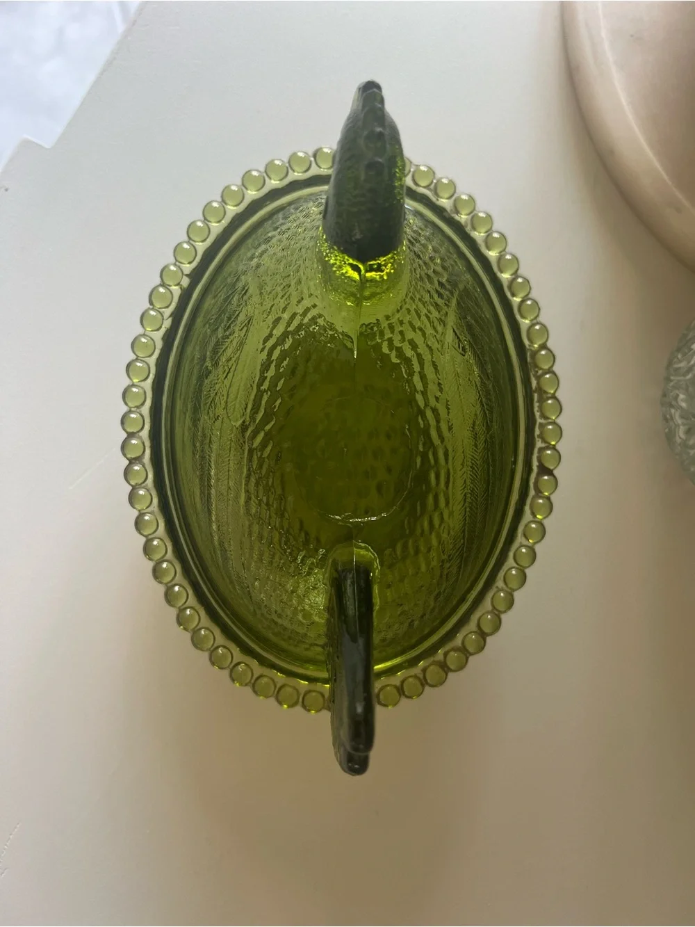 Green Glass Hen Candy Dish - Decorative Home Accent